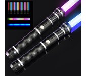REikirc 2 in 1 Lightsaber 15 Colors 17 Pixel Light Effects Light Saber Metal Laser Sword Rechargeable Toys Party Luminous Swords