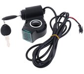 E-bike Power Switch Lock Display Thumb Throttle With Key 12V-84V Electric Scooter Handlebars Ignition Switch Key Power Lock