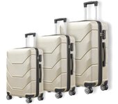 Maletas de Viaje Rígidas ABS,Maleta Trolley Cabina Ligero Duradero con 4 Ruedas Dobles Giratorias y Cierre TSA (S M L )