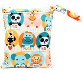 20*25cm bolsa de pañales para bebés Impresión de dibujos animados húmedo seco pañal cremallera bolso cochecito llevar paquete de viaje al aire libre bolsas de almacenamiento de pañales mojados