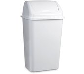 Papelera con Tapa Basculante, Cubo de Basura 15Litros, Papelera para Baño, Oficina, Cocina, Cubo Basura Tamaño  28,5 x 22,5 x 47 cm color blanco