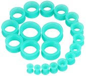 20pcs/Lot 6-25MM Flexible Silicone Ear Plugs and Tunnels Ear Piercings Earlets Stretchers Expander Ear Dilations Body Jewelry