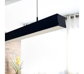 Lámpara Techo Lineal Negra POTSDAM 2M, 72W, Regleta + Colgante o en Superficie, Altura Regulable, Dimmable TRIAC, UGR17, Luz Seleccionable 4000K, 2700K y 6000K