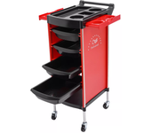 Salon Trolley Cart with 2 Side Black Trays for Hair Dryers, Salon Rolling Cart