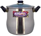 STARLEY-Olla de Acero Inoxidable con Tapa de Cristal, Volumen 4L, 6L,8L,12L,14L,NO APTO PARA INDUCCIÓN