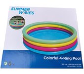 sanco store - summer waves piscina redonda de anillos de colores 150 x 150 x 40 cm