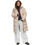 Ropa mujer Chaquetas Superdry Chaqueta Puffer Longline Beige