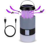 Lámpara Solar LED De Repelente De Mosquitos Con Choque Eléctrico UV Luz De Camping Recargable Iluminación Exterior Emergencia