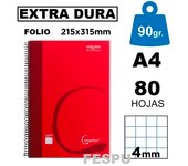 cuaderno cuadricula 4x4 tamaño a4 folio 90gramos 80hojas con tapa extradura elegir color surtido chica o chico fespu shop