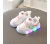 Zapatillas de malla deportiva para niños y niñas, zapatos con luces LED para correr, luminosos