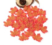 50/100Pcs Artificial Silk Maple Leaf Autumn Fake Leaves Garland Maple Leaves Vine Thanksgiving Halloween Wedding Party Decor