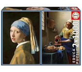 Educa Pack de Puzzles La Joven de la Perla y La Lechera Johannes Vermeer 2x1000 Piezas 20309