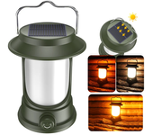 Lámpara De Camping Retro Portátil Lanternas Solares/Carga Typo-C Luz De Emergencia Para Colgar En La Tienda De Acampar Y Escalada Al Aire Libre Jardín