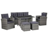 VIDAXL 43960 conjunto de sillones y mesa de 6 piezas fabricados en ratán sintético gris