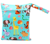 20*25cm bolsa de pañales para bebés Impresión de dibujos animados húmedo seco pañal cremallera bolso cochecito llevar paquete de viaje al aire libre bolsas de almacenamiento de pañales mojados