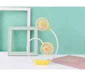 Mini ventilador portátil  para el cuello,con diseño animados. dispositivo silencioso y plegable, recargable por usb.