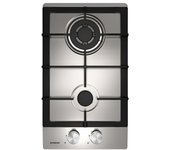 Infiniton GASIX02 -  Placa de Gas 2 Zonas 30cm, Encendido electrónico, Quemadores Desmontables, Inox