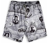 Grimey Pantalones Cortos Supastar Satin Blanco,Negro