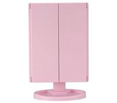Espejo para maquillaje plegable con diferentes aumentos, luz led y base, variedad de colores