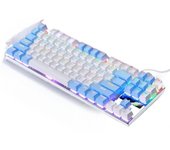 Teclado mecánico metálico 87 teclas 104 teclas eje verde luminoso eje negro accesorios informáticos juego de bloques de color