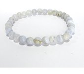 Pulsera Elástica de bolas de minera de Calcedonia de 6mm - Minerales Energéticos