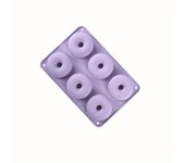 Molde de silicona con 6 agujeros, sartén antiadherente para hornear, bagels y Muffin, herramienta de cocina ecológica