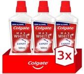 Enjuague bucal blanqueador Colgate Max White Expert, dientes blancos 500ml. Pack 3