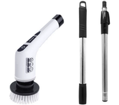 Cepillo de limpieza eléctrico, fregador giratorio eléctrico, 9 cabezales de cepillo, cepillo de limpieza de ducha recargable, mango ajustable para baño, bañera, piso, ventana, estufa