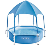 Intex Piscina Redonda Sobre El Suelo Con Cubierta Acero 183cm