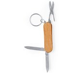 10 Navajas multiherramienta con mango de madera grabado y accesorios en acero inoxidable ideal para eventos