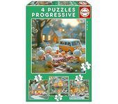 Educa Set de Puzzles Infantiles Progresivos Ciudad de Conejitos 12 a 25 Piezas 20217