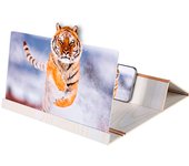 Soporte para móvil efecto lupa amplificador de pantalla adaptador para smartphone proyector de imágenes para vídeos, películas, series, apoyo de madera plegable