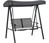Balancín Outsunny 2 plazas con toldo reclinable gris oscuro 170x150x110 cm