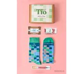 MARRONYNEGRO - Pack regalo Calcetines Tío Molón - Incluye calcetines boli, pulsera y bote de chuches - 80% algodón - Hombre - Talla de calcetín (41-45).