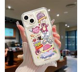 MINISO Toy Story Strawberry Bear Phone Case For iPhone 16 15 14 11 12 13 Mini Pro Max 78 Plus XR New Full Edge Transparent Shell