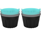 3/6/9pcs Air Fryer Silicone Basket Silicone Mold Air Fryer Egg Poacher Silicone Cupcake Baking Cups Ramekins For Air Fryer Ovens