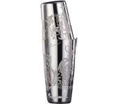 Stainless Steel Boston Shaker Tin with Etched Pattern Cocktail Shaker Martini Shaker Drink Mixer Professional Bartender Kits