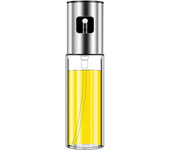BIT Aceitera Pulverizador Vinagrera Spray Pulverizador para Aceite de cristal con tapa de acero inoxidable para Aceite, Vinagre, botella de cristal para salsa con espray, Para freidora sin aire y para preparacion de comida17,5 cm x 4cm, 100ml