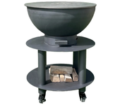 TempoStyle-Barbacoa de Carbón y Madera Stromboli | Parrilla Redonda de Maple Corten de Maple para Jardín y exterior con Parrilla de cocina de Maple inoxidable 316 sp.1cm, portátil con Ruedas (antracita)