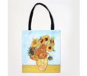 Van Gogh Series Canvas Bag Oil Painting Starry Night Sunflower Apricot Flower Coffee Holder Handbag Lightweight Shoulder Bag