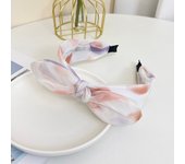 Tie Dyed Gauze Fabric Floral Print Wide Bowknot Bunny Ear Hairband Fashion Knotted Headband Hair Accessories