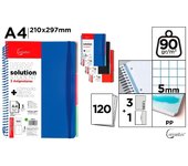 Mainpaper Cuaderno MP-CERVANTES con Anillas Tapa de Plástico 120 Hojas de 90 Gr Cuadrículas 5x5 Mm Medidas 30x23.5 Cm - Resistente y Práctico