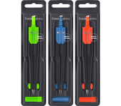 Faber-castell compas escolar - circunferencias de hasta Ø 360mm - incluye bote de minas - colores surtidos (5 uds)