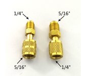 2PCS Vacuum Pump Brass Adapter R410a Adapter 5/16 SAE F Quick Couplers To 1/4 SAE For Air Conditioning Adapter Quick Coupling