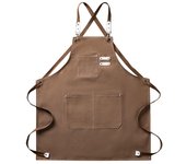 1pc Thickened Waterproof  Wear-resistant Canvas Apron With Pockets Durable Crossback Adjustable Apron