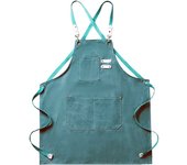 1pc Thickened Waterproof  Wear-resistant Canvas Apron With Pockets Durable Crossback Adjustable Apron