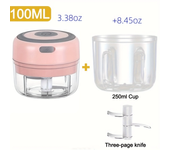 Mini picadora eléctrica de ajo de 3,38 oz/8,45 oz, trituradora de ajo con chile USB, picadora de verduras de jengibre duradera