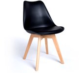 Silla de comedor acolchada Tulip de Nordicohome de estilo nórdico y color negro