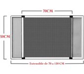 MAXHOME-Mosquitera extensible de aluminio blanco, Mosquitera fija extensible color blanco adaptable a ventanas, anti-insectos (mosquitos o moscas)