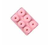 Molde de silicona con 6 agujeros, sartén antiadherente para hornear, bagels y Muffin, herramienta de cocina ecológica